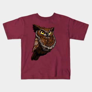 Owl lines art Kids T-Shirt